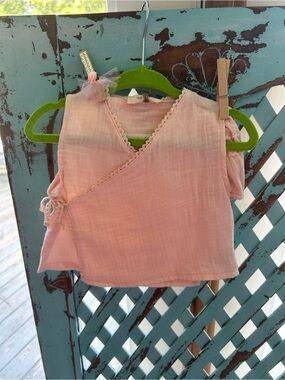 Girls' Light Pink Wrap-Front Camisole Top